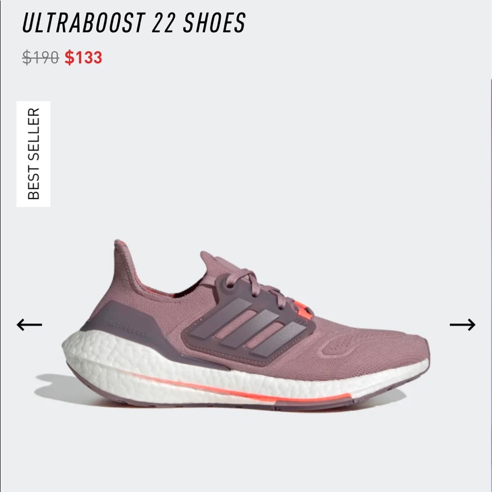 EUC Adidas Ultraboost 22 Mauve size 8.5
